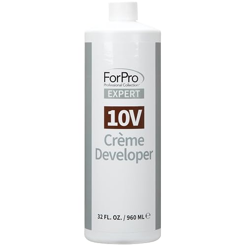 ForPro Expert 10 Volume Crème Developer, 32 Fl Oz - for Hair Lightening, Gray Coverage & Color Deposit with Minimum Lift