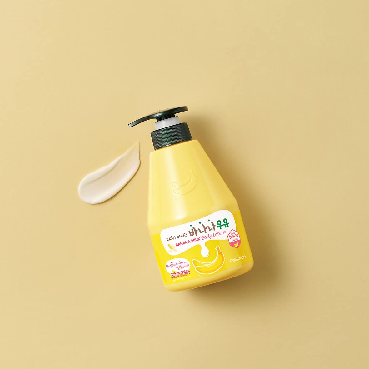 WELCOS KWAILNARA Banana Milk Body Lotion (19.75 Fl Oz) - Korean Body Lotion for Deep & Lightweight Hydration | Milk Protein, Royal Jelly, & Banana