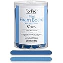 ForPro Professional Collection Mini Foam Board, Double-Sided Nail File, 220/320 Grit, 3.5” L x .5” W, Blue, 50-Count