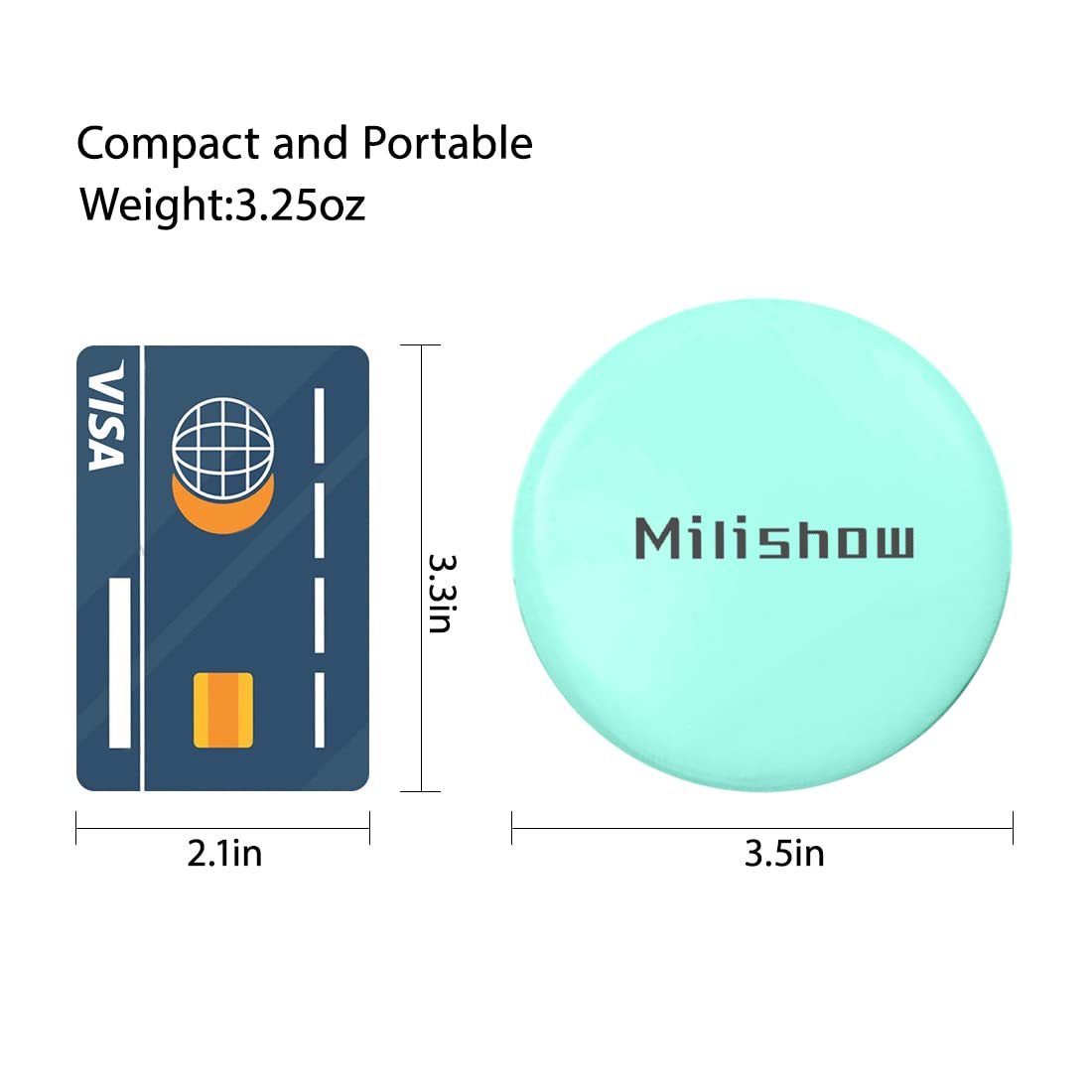 Milishow Compact Mirror with LED Light,1x/10x Magnifying Rechargeable Mirror,3.5in, Dimmable Travel Mirror for Purse,Pocket,Handheld 2-Sided Makeup