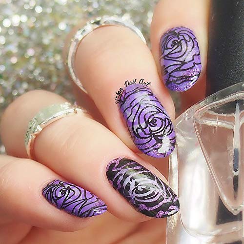 PUEEN Super Intense Nail Polish for Nail Stamping Big 5-Free Formula Nail Color Lacquer (805 - Black Jack) - BH000497N