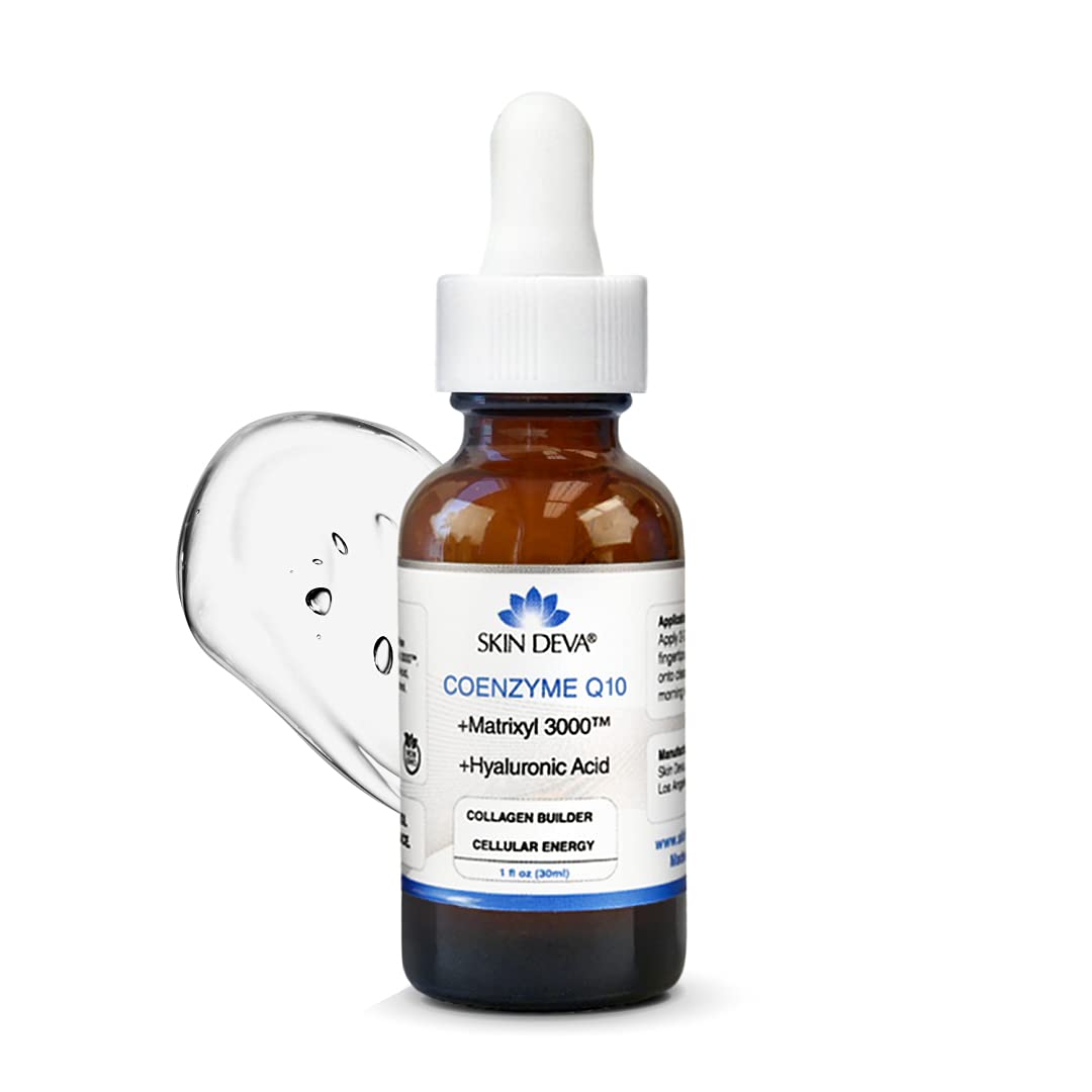 SKIN DEVA 1 fl oz COENZYME Q10 Anti Aging Serum Formula with Matrixyl 3000 and Hyaluronic Acid Serum Facial Serums, Anti Wrinkle Serum which