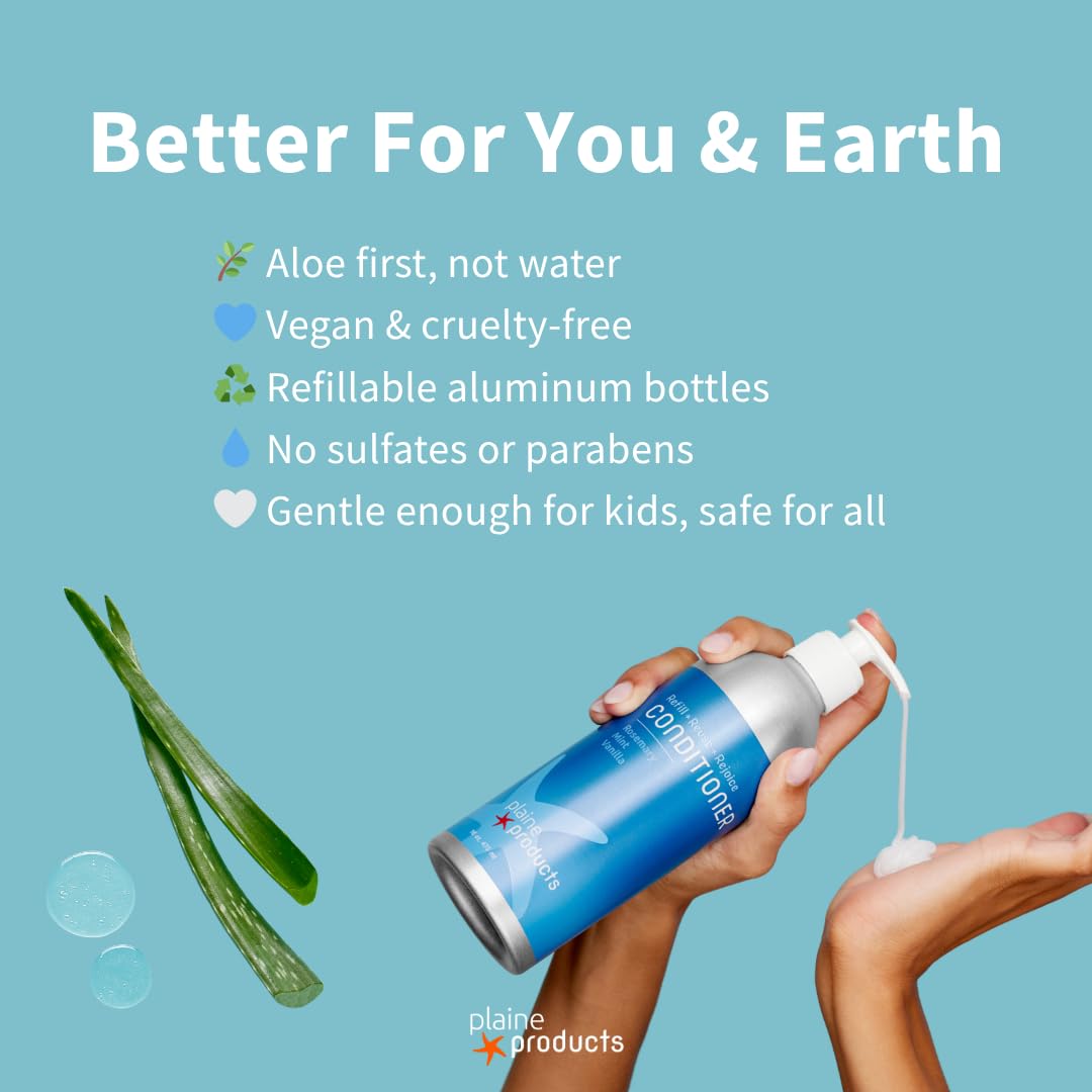 Eco-Friendly Shampoo - Rosemary, Mint, Vanilla - Sulfate Free, 16oz (Refillable Bottle with pump)