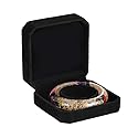 HooAMI Square Black Velvet Bracelet Gift Box Jewelry Display