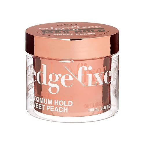 Red by Kiss Edge Fixer Hair Shine Gel, 24 Hour Max Hold, Non-Flaking, Biotin B7 Infused, Natural Styling, Professional Edge Control Wax, Perfect