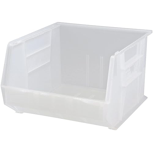 QUANTUM STORAGE SYSTEMS QUS270CLCS Ultra Stack & Hang Heavy Duty Part Organizer Clear Bins 18" L x 17" W x 11" H 3 Pack