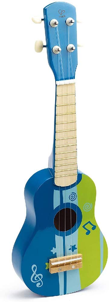 Hape Kid’s Wooden Toy Ukulele | 21 Inch Wooden Ukulele Musical Instrument with Vibrant Sound and Tunable Nylon Strings for Children, Blue
