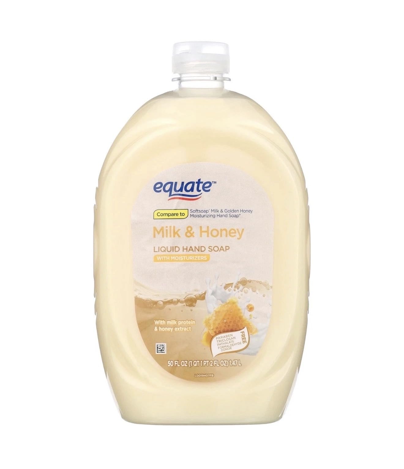 Equate Milk & Honey Liquid Hand Soap with Moisturizers, 50 FL OZ