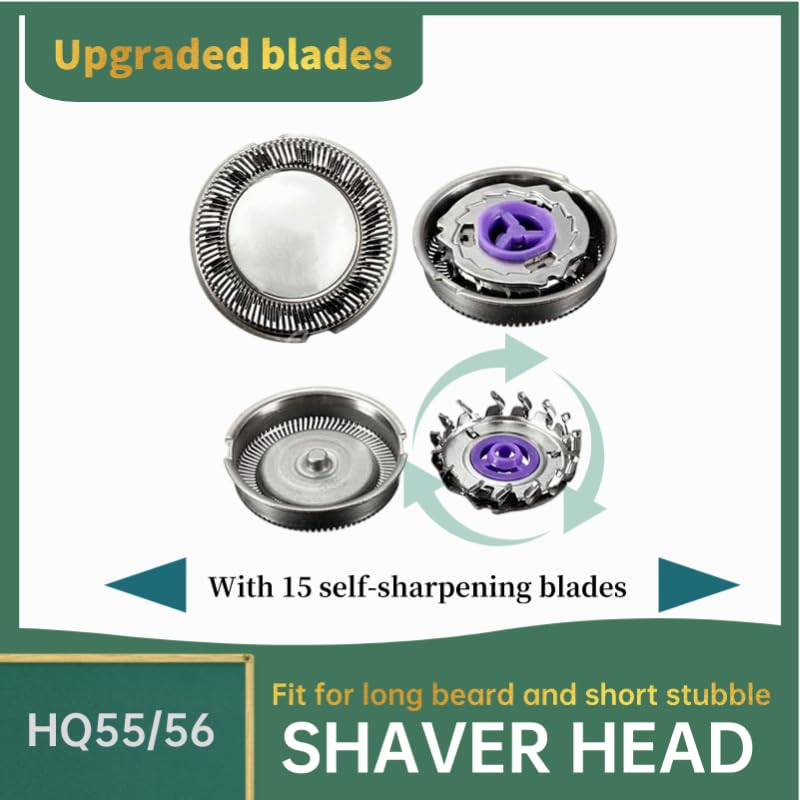 3Pcs HQ55 Replacement Heads Shaver Blades Fit for Norelco HQ3 HQ4 HQ56 5841XL 5825XL 5822XL 5821XL 5810XL 5803XL 5802XL 5801XL, Close-cutting Men's Beauty and Personal Care BNVXR