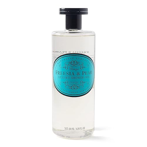 Naturally European - Freesia & Pear - Luxury Shower Gel, SLES and Paraben Free - 500 ml / 17 fl oz.