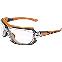 Global Vision Octane Anti-Fog Sport Motorcycle Sunglasses Orange Frame w/Clear Lenses