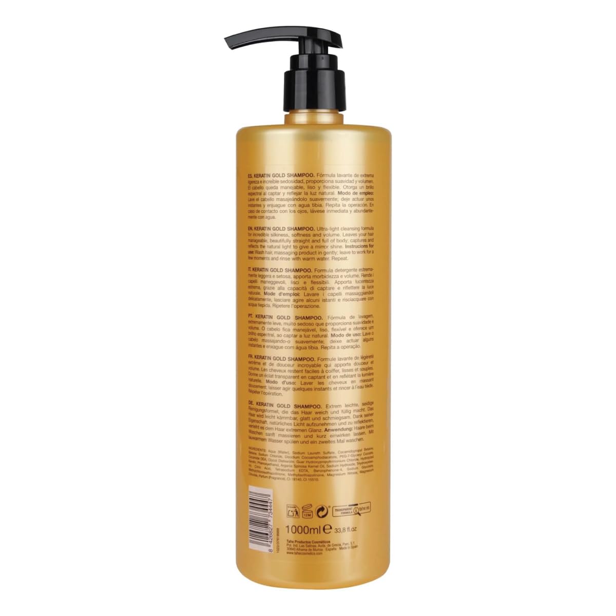 TAHE Keratin Gold Shampoo(1000ml), Mask(1000ml), and Serum(30ml) Set , New Presentation