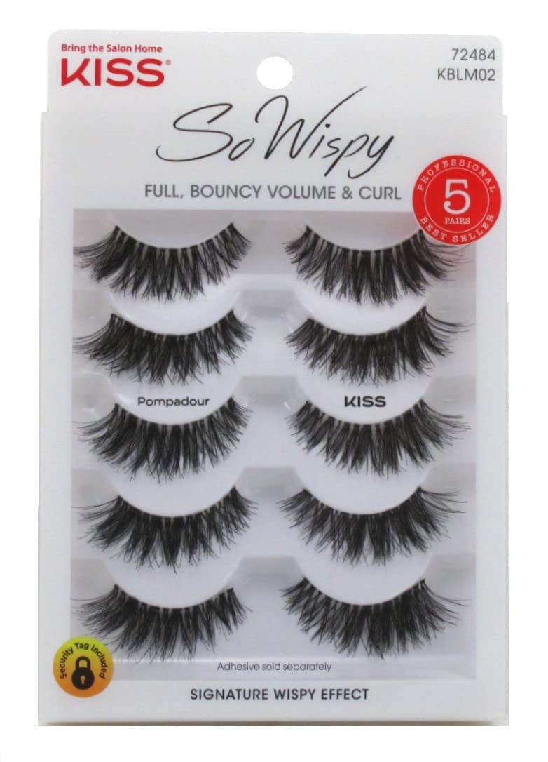 Kiss So Wispy Pompadour Lashes 5 Pairs (Pack of 6)