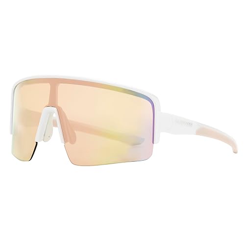 Easton Women's Semi-Rimless Shield Sunglasses, White, 135 mm
