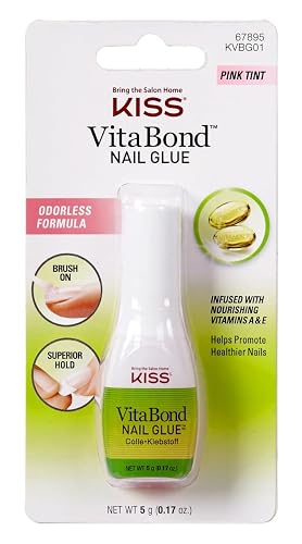 Kiss Vita Bond Nail Glue Pink Tint 0.17 Ounce (Pack of 2) Beauty & Personal Care KISS