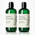 Nature Skin Shop Beer Shine Keratin Shampoo and Conditioner Set - Strengthening & Volumizing Duo for Damaged, Dull Hair - Restores a Luminous Look