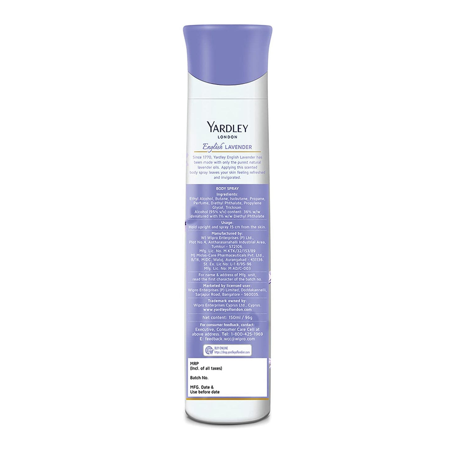 Yardley London Referishing Body Spray English Lavender 150ml
