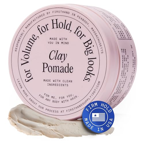 Firsthand Supply Hair Clay Pomade for Men & Women - Matte Clay Finish & Extra Strong Hold - Non-Greasy, Water-Based Organic Pomade - Easy to Restyle