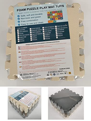 MQIAOHAM® 18 Pieces Puzzle Play Mats, Soft Baby Play Mat, Kids Interlocking Foam Floor Tiles, Toddlers Carpet Playmats G301018-101104112