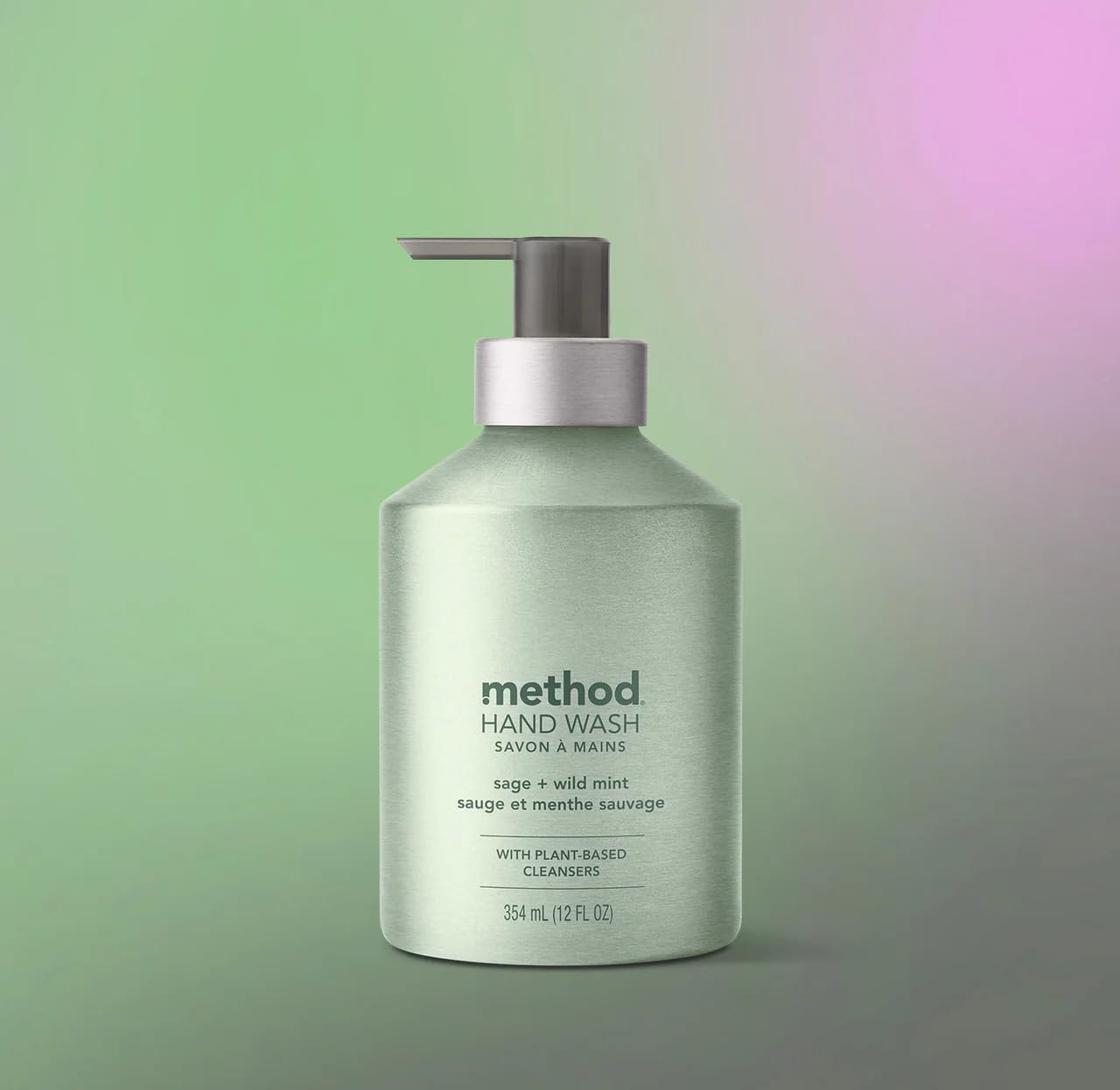 Method Premium Gel Hand Soap, Reusable Aluminum Bottle, Sage + Wild Mint, 12 oz (Pack of 1)