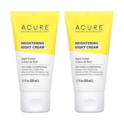 Acure Brightening Night Cream, 1.7 fl oz (50 ml) (Pack of 2)