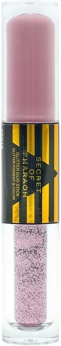EBIN NEW YORK Secret of Pharaoh Glitter Duo Stick Pink Pyramid | Dual-Ended Primer & Glitter Face Makeup Stick | Creamy Long-Lasting Shimmer Finish |