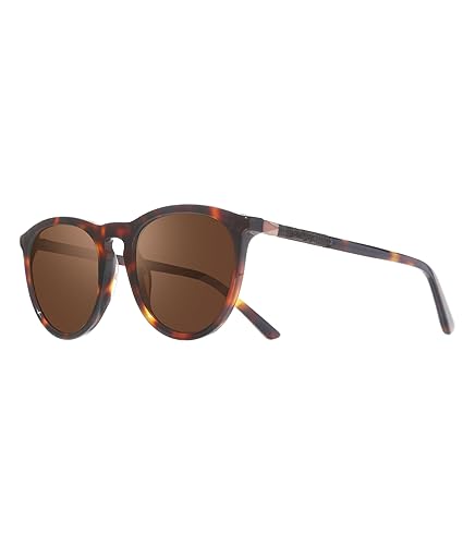 Revo Sunglasses Sage: Polarized Lens with Handmade Eco-Acetate Round Tortoise Frame with Terra Lens
