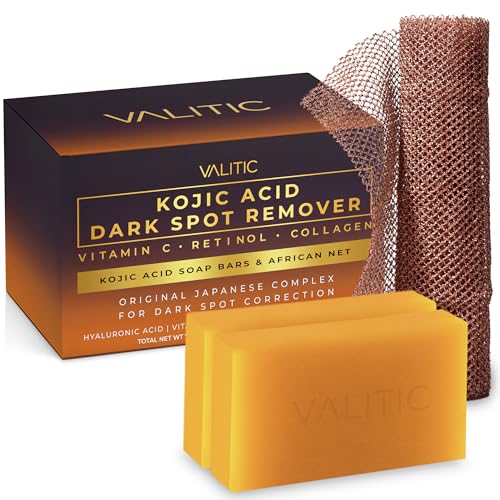 VALITIC Kojic Acid Dark Spot Soap with Turmeric, Vitamin C, Retinol - Original Japanese Complex with Hyaluronic Acid, Vitamin E, Shea Butter, Castile Beauty and Personal Care VALITIC Default Title