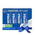 NIVEA Moisture Lip Care, Hydrating Lip Balm with Shea Butter, Nourishing Oils and Vitamin C & E, 3-in-1 Moisture, Repair and Nourish, Holiday Gifts