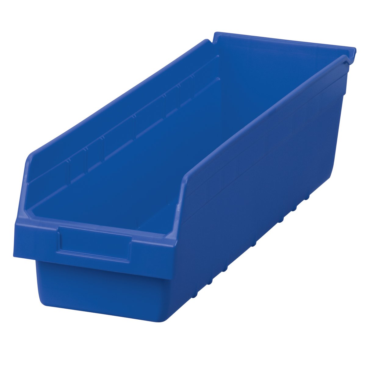 Akro-Mils 30094 Plastic Nesting ShelfMax Storage Bin Box, (24-Inch x 6-Inch x 6-Inch), Blue, (10-Pack)