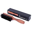 ZEUS Stiff Boar Bristle Beard & Mustache Brush for Men with Extended 6" Handle, Firm Natural Bristles for Styling & Detangling Facial Hair (Made