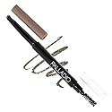 Palladio Brow Definer Retractable Pencil, Triangular Tip Fills Brows for a Natural Look, Tame and Shape Eyebrows with Spoolie Brush, Eyebrow Shaper