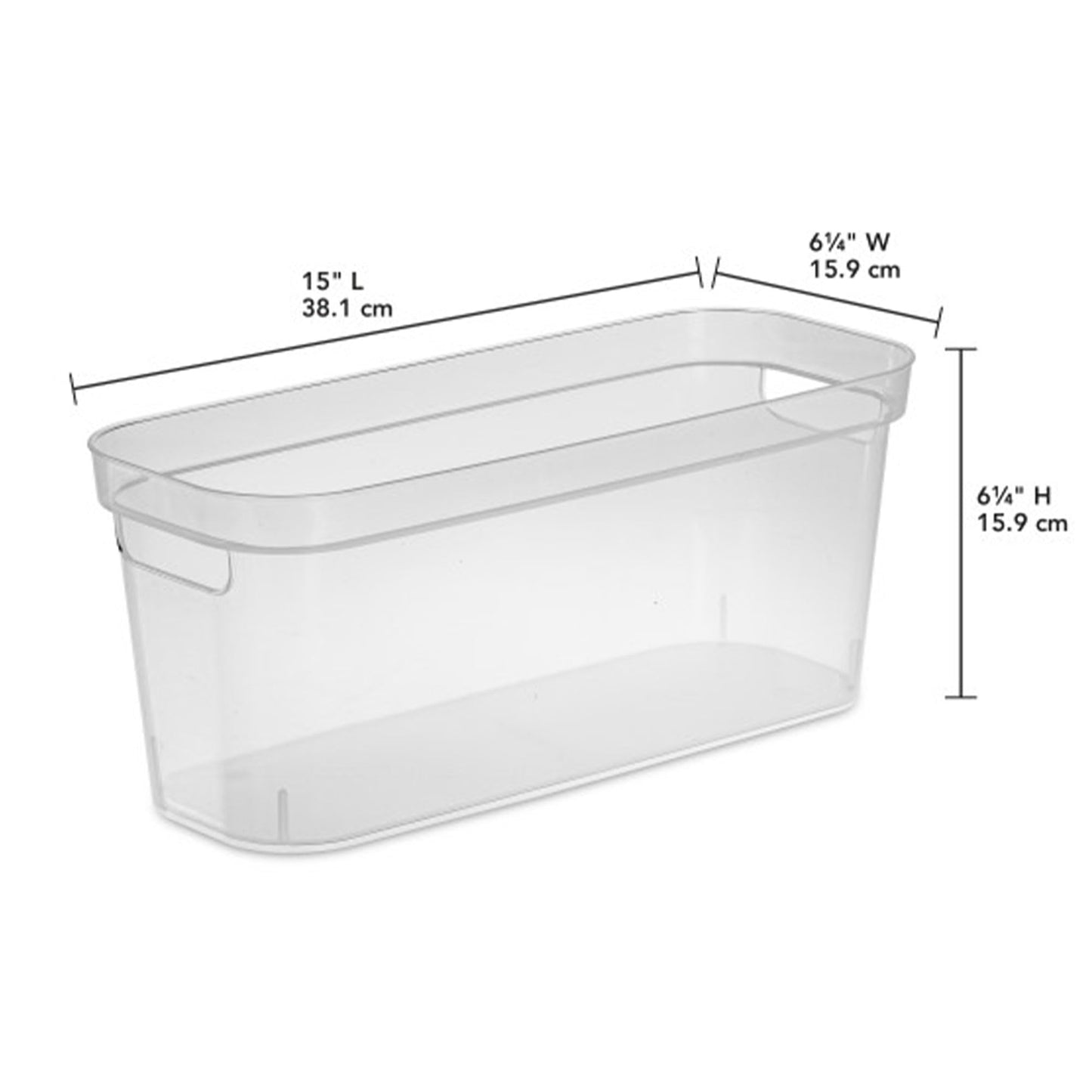Sterilite 6.25x6.25x15 Inch Narrow Modern Storage Bin with Comfortable Carry Through Handles and Banded Rim for Household Organization, Clear (8 Pack)