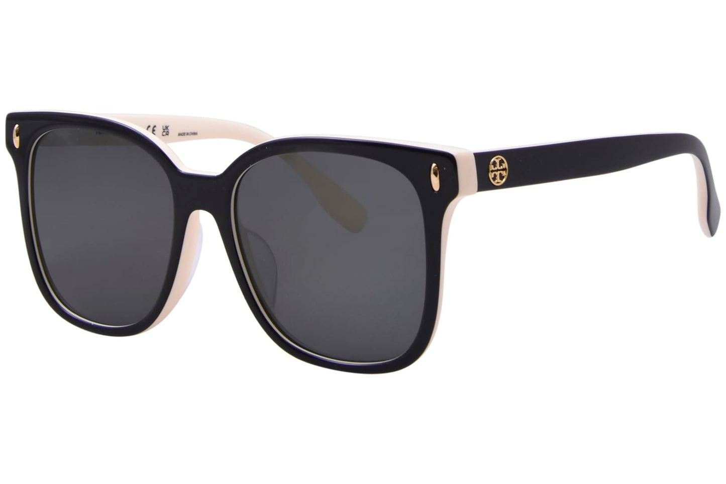 Tory Burch TY7203U 198887 Sunglasses Women's Black/Ivory/Grey Square Shape 53mm
