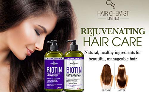 Hair Chemist Pro-Growth Shampoo & Conditioner Set with Biotin - Includes 33.8oz Shampoo & 33.8oz Conditioner