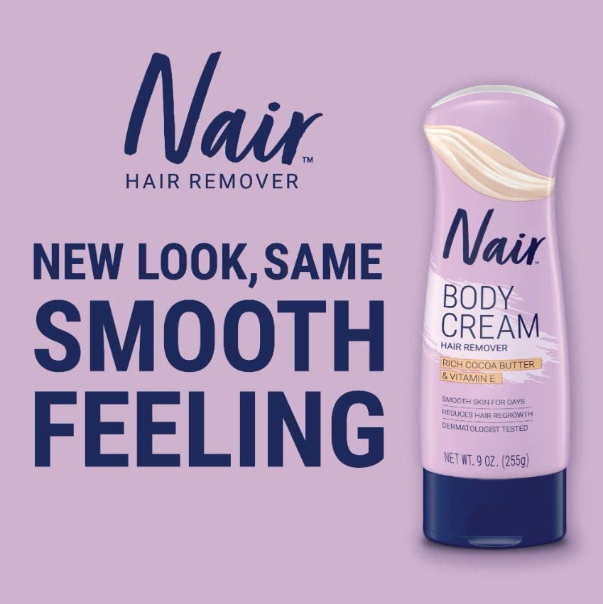 Nair Hair Remover Lotion Cocoa Butter & Vitamin-E 9 Ounce (266ml) (2 Pack)