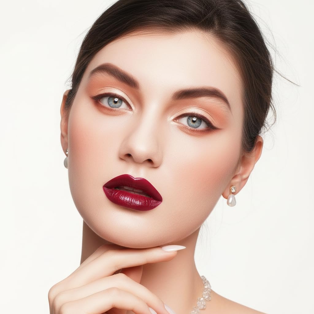 Oulac Color Rich Satin Lipstick - Burgundy Red Full Coverage Lip Color, Creamy Silky-Smooth, Moisturizing, Satin Matte Finish, Infused With Shea Beauty and Personal Care Oulac