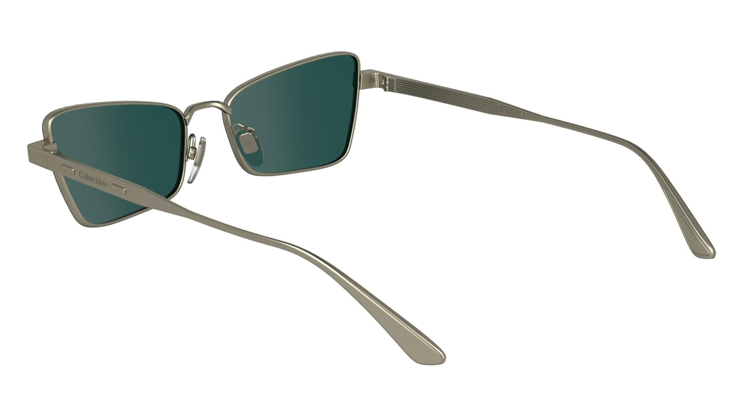 Calvin Klein Women's Sunglasses CK24110S - Matte Light Gold with Solid Green Lens