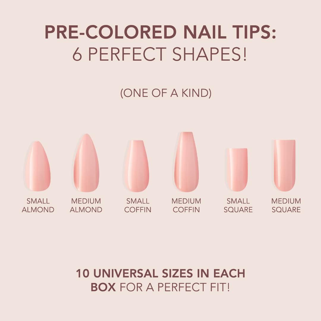 Kiara Sky Professional Nails *NEW* Cover Gelly Tip Case Soft Gel Nail Extensions (Coffin Medium - One of a kind) Beauty & Personal Care KIARA SKY