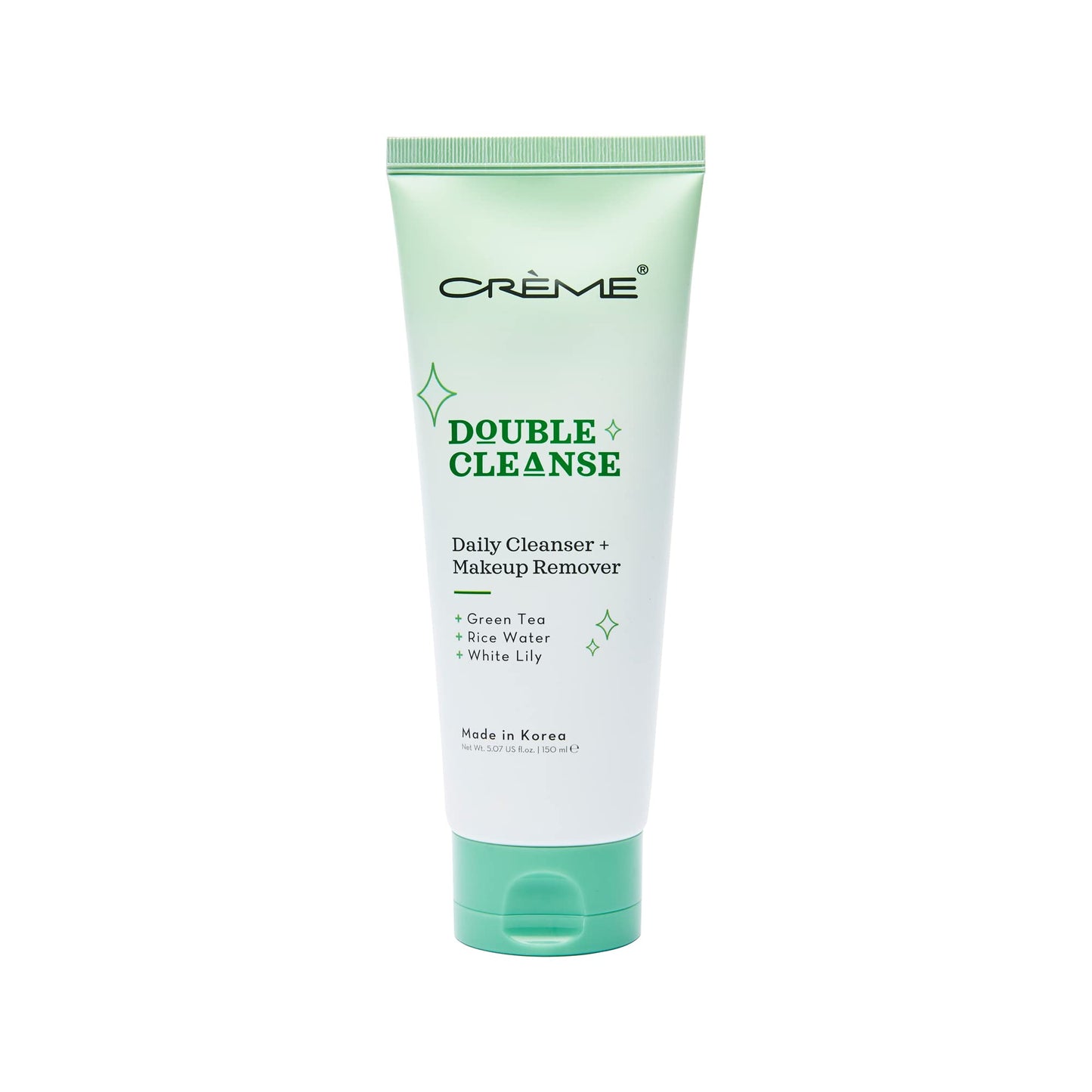 The Crème Shop Korean Skincare Double Cleanse 2-In-1 Green Tea Face Wash, Brightening Treatment, Acne Treatment, Calms Redness, Cleanses Pores, Makeup