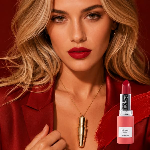 Hickey Lipstick Mile High Organic Perfect Red Lipstick Refill - Long Lasting Lipstick for Women - Hydrating & Moisturizing Shade, Best Lip Color for