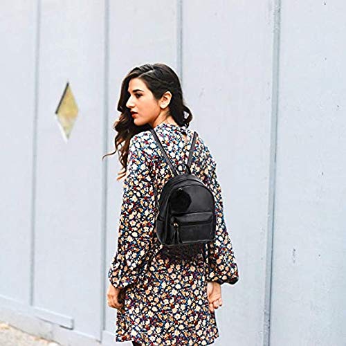 IHAYNER Mini Backpack Purse for Girls Teens Women Purses PU Leather Pom Backpack Shoulder Bag