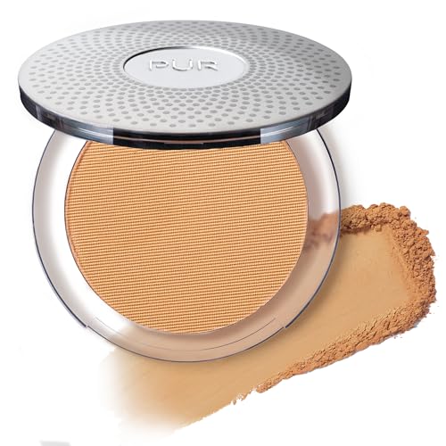 PUR Beauty 4-in-1 Pressed Mineral Makeup Powder Foundation with SPF 15 - Concealer & Finishing Compact Pressed Powder for Face - Buildable Medium