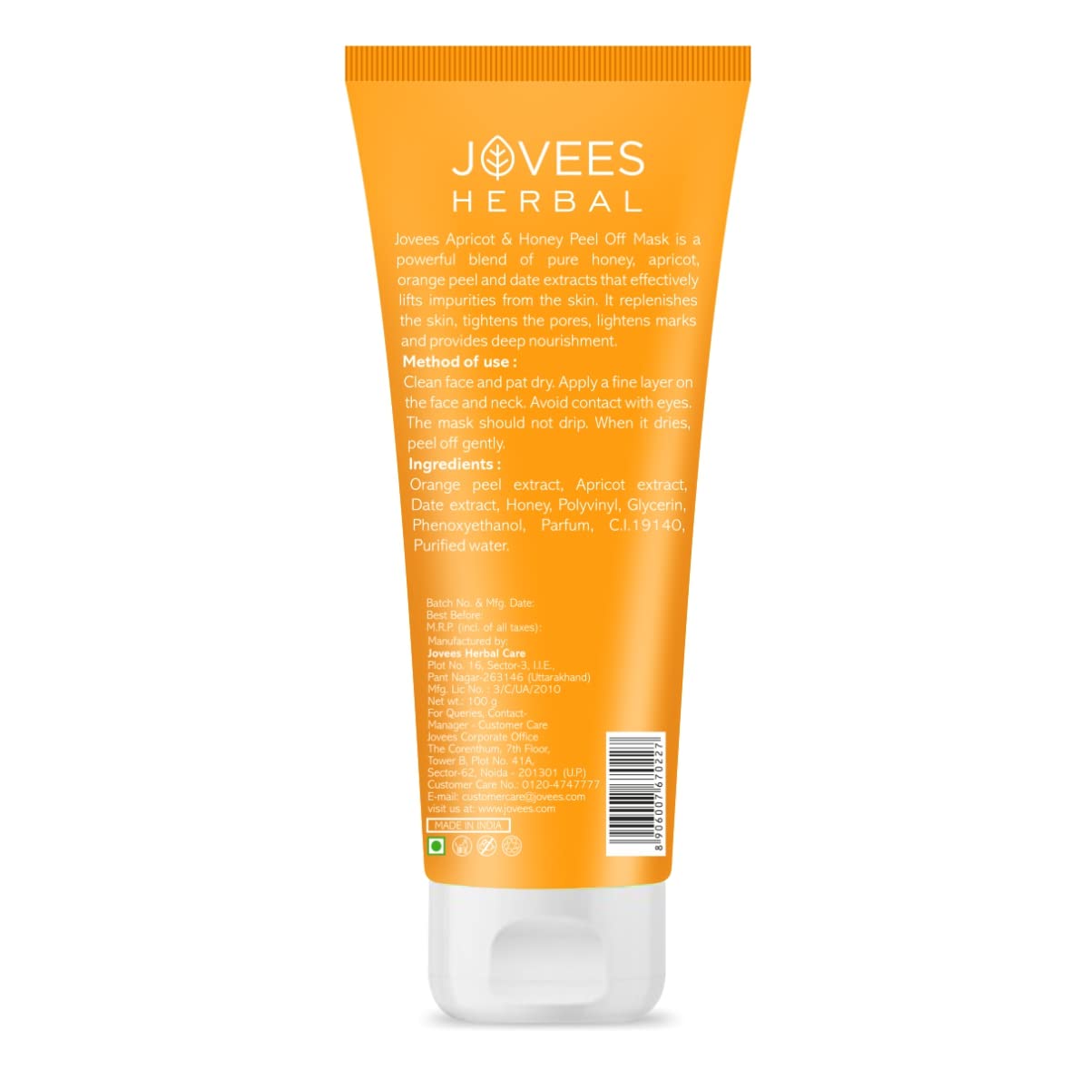 Jovees Apricot & Honey Peel Off Mask 100g