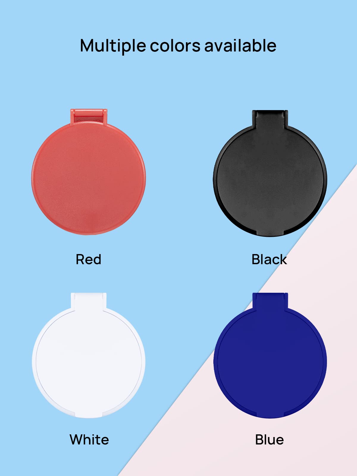 MOMIRA Compact Mirror Bulk Round Makeup Mirror for Purse, Set of 3, 2.6" L x 2.37" W (Black)