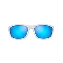 Maui Jim Men's and Women's Nuu Landing Polarized Wrap Sunglasses, White w/Navy Rubber/Blue Hawaii, Medium