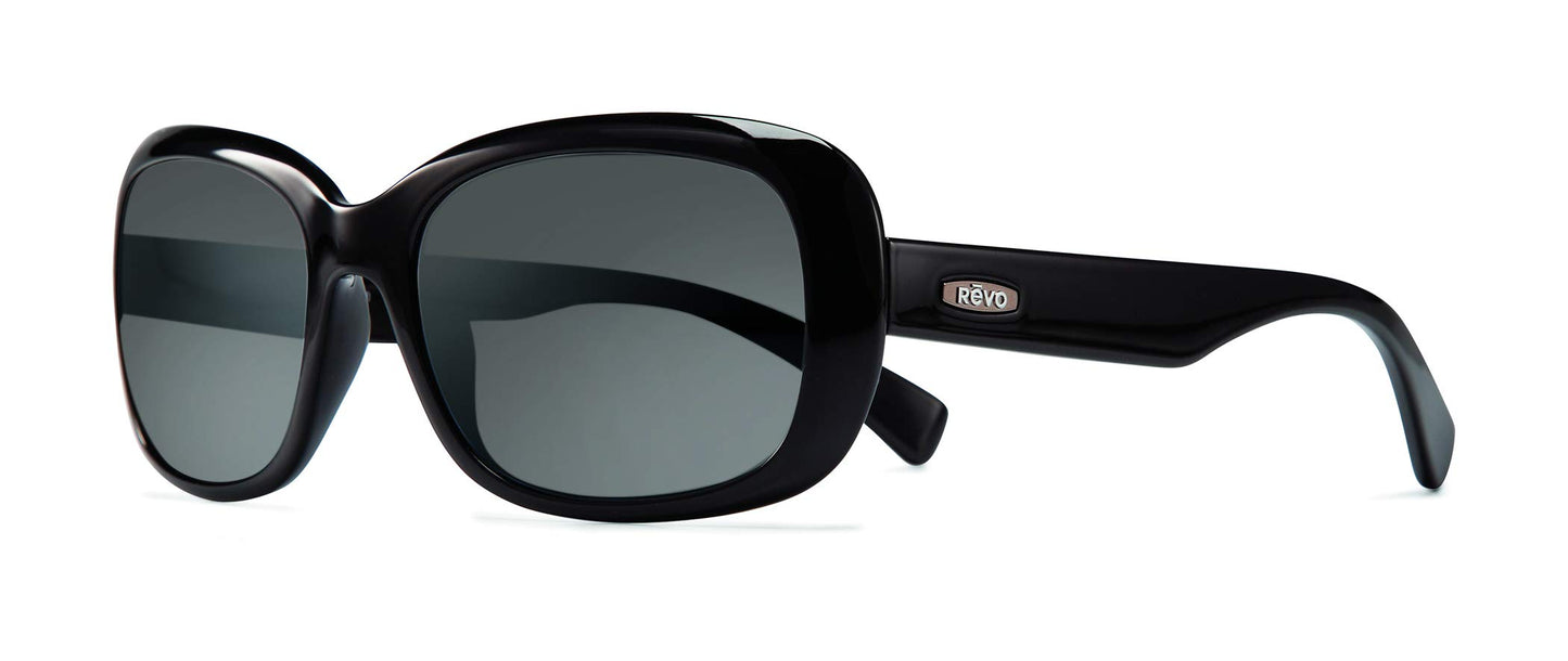 Revo Womens Polarized Sunglasses Paxton Round Frame 56 mm, Black Frame, Graphite, RE 1039