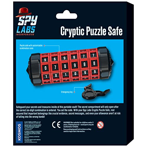 Thames & Kosmos Spy Labs Cryptic Puzzle Safe – Portable Vault to Hide Secrets & Evidence | Fun Detective Gadget for Young Investigators