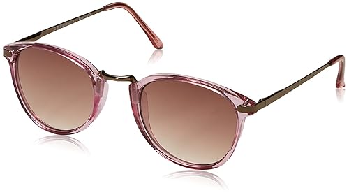 A.J. Morgan Women's Castro Round Sunglasses, Crystal Light Pink, 49 mm