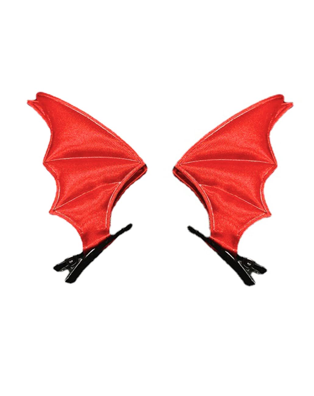 Red Devil Horn Hairpin Halloween Black Bat Hair Clips for Halloween Festive JHH33 (Black-Red Bat Wing)